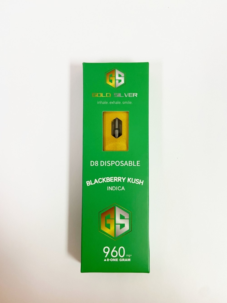 Gold Silver Delta 8 Disposable “Blackberry Kush”