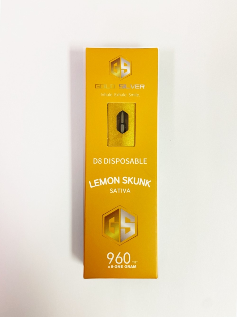 Gold Silver Delta 8 Disposable “Lemon Skunk”