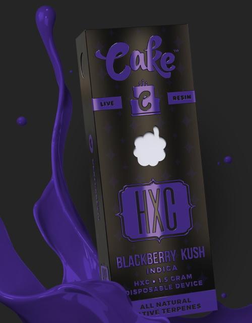 Cake HXC/HHC with Live Resin “Blackberry Kush” Disposable Vape