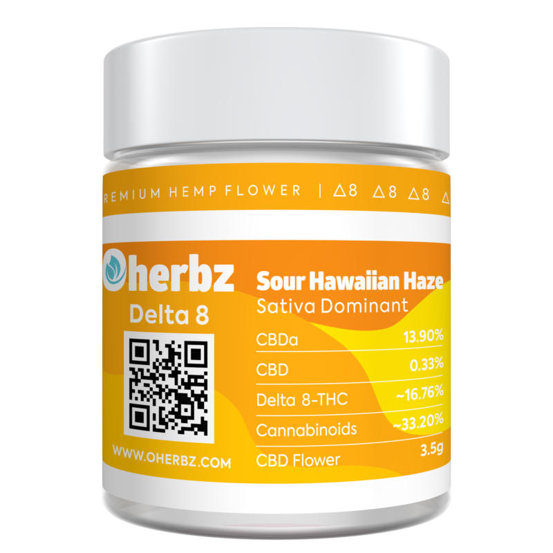 Oherbz Delta 8 “Sour Hawaiian Haze” Premium Hemp Flower